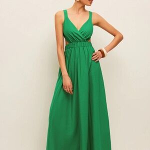 COMMENSE COTTON AND LINEN BACK TIE DETAIL DRESS SIZE M